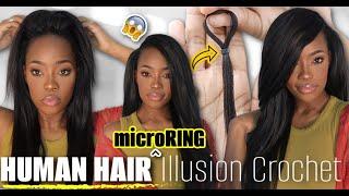  My First MICRO-RING Human Hair Crochet Install! | NO LEAVE-OUT | BRAIDLESS! | MARY K. BELLA