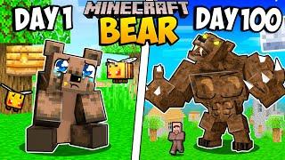 I Survived 100 Days as a BEAR in Minecraft