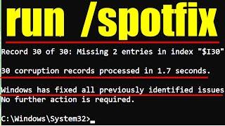 How to run chkdsk /spotfix cmd (repair corrupted files)