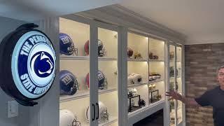 A beautiful lower-level with our clients cherished sports memorabilia!