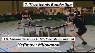 2. Tischtennis Bundesliga | V.Yefimov(2382TTR) : A.Milovanov(2307TTR)