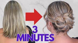 EASY messy chignon bun hairstyle for medium length hair