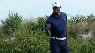 Tiger Woods gives patented fist pump after huge par save at Hero World Challenge