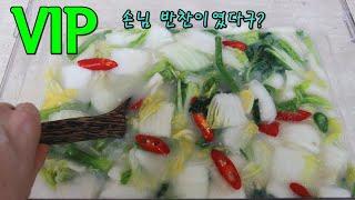 전설의 풀물 백김치 쉽게 맛있게 담그는법 맛이 특별해? Korean White Kimchi