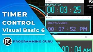 Visual basic 6.0 Digital Clock using Timer Control in visual basic 6.0 tutorial