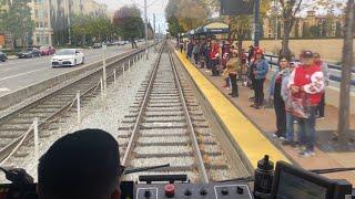 VTA Light Rail 49er’s Special Event Train (Santa Teresa-Great America) [CAB VIEW]