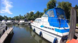 Inspection + service of the main engine and drive system on River a Thames motor boat.