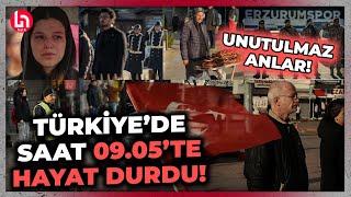 UNUTULMAZ ANLAR! Türkiye'de saat 09.05'te hayat durdu! Yurdun her köşesinde Atatürk’e saygı…