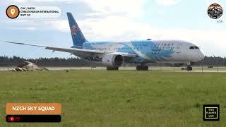 China Southern 787-9 Dreamliner Landing With a 12knt Crosswind into Christchurch, New Zealand!