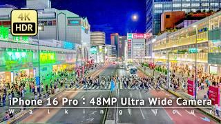 48MP Ultra Wide Camera - iPhone 16 Pro Test in Shinjuku at Night [4K/HDR]