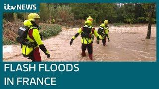 Southern France hit by heavy rain and flash flooding | ITV News