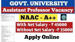 Government University Vacancy | public University jobs | assistant professor vacancy 2023 |