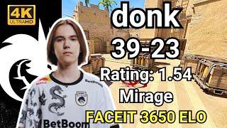 donk (39-23) w/Magnojez vs fame/FL1T/mir (mirage) | FACEIT Ranked | Sep 5, 2024 #cs2 #pov