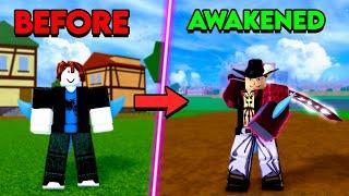 Fully Awakening Dark Blade To Become Mihawk (Blox Fruits)