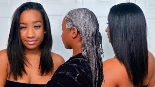 I RELAXED MY HAIR AFTER A ONE YEAR STRETCH! | How I Self Relax At Home