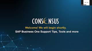 SAP Business One Support Webinar | Consensus International