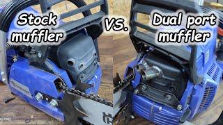 Holzfforma g372xp stock muffler vs dual port muffler