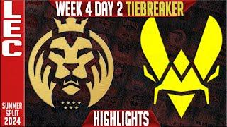 MDK vs VIT Tie Breaker Highlights | LEC W4D2 Summer 2024 | MAD Lions Koi vs Vitality Week 4 Day 2