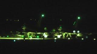 (4K) Night flight 2 Eurofighter Typhoon Takeoff Luftwaffe German Air Force TaktLwG 74 Neuburg ETSN