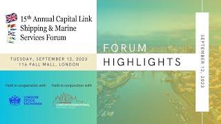 2023 15th Annual Capital Link Shipping & Marine Services Forum - Forum Highlights