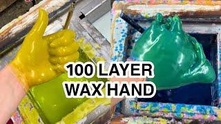 100 layer wax hand!!! | we hit 1 million subs!!!