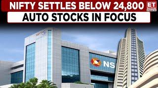 Closing Bell: Sensex Ends Volatile Session 73 Points Lower, Nifty Settles Below 24,800 | ET Now