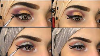 Create 2 different Soft Golden party Eye makeup tutorial step by step | makeup tutorial