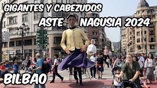 Gigantes y cabezudos. Aste Nagusia Bilbao. 19 Agosto 2024.