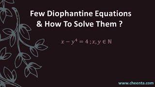 How to solve Diophantine Equations - ISI BSTAT BMATH / Pre-RMO