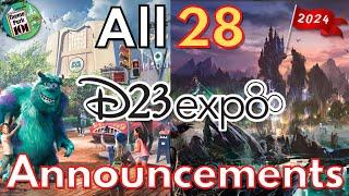 All 28 Disney Parks Announcements from D23 Expo - 2024 - *NEW* Villains & Monsters, Inc Lands + MORE