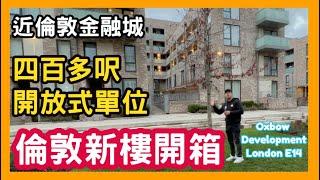 倫敦新樓開箱 Oxbow Development London E14 四百多呎 開放式單位 近倫敦金融城