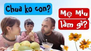 #123Troll bố con Miu sún ăn đĩa xoài chua té lét Tiết lộ công việc của mẹ Miu