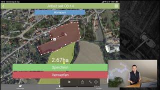 Mobile Ansicht: Ackerschläge und Spuren mobil vermessen