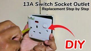 How to Replace 1 Gang 13A Switch Socket Outlet | Broken 13A Plug Socket Replacement DIY