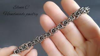 Trizantine Weave Tutorial How to make chainmail bracelet Браслет Кольчужное плетение Мастер Класс