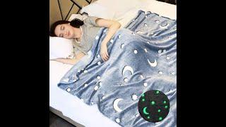 Moon Blanket Glow In The Dark Blanket Kids Blanket Cool Personalized Blanket With Luminous Moon