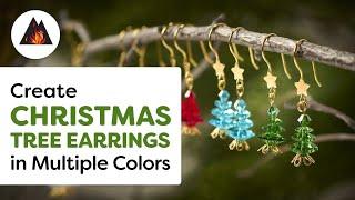 Festive DIY Christmas Tree Earrings in Multiple Colors