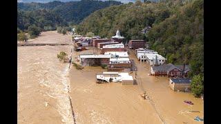 Marshall, NC 2024 Flood | Tropical Storm Helene | Aerial Drone Footage