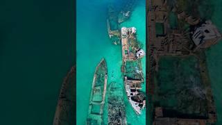 AMAZING  Shipwreck Formation left as a Diving Site  4K Drone