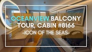 Icon of the Seas Oceanview Balcony Cabin Tour, #8166