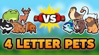 Super Auto Pets but we can only use 4 LETTER PETS