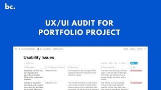 UX/UI Audit for UX/UI Portfolio Concept Project (Jira)