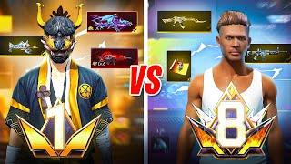 PRIME LvL 1 Noob ID vs PRIME LvL 8 Pro ID  ₹10,00,000 Free Fire Collection  - Garena Free Fire