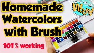 Homemade watercolors || how to make watercolor || watercolor kaise banaye ||watercolors||Sajal's Art