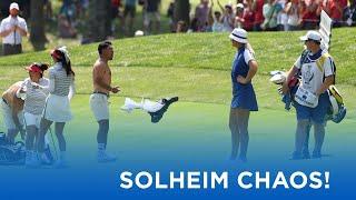 Shirts Off! Caddies Go Wild After Alison Lee Hole-Out | 2024 Solheim Cup