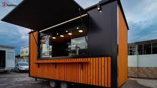 Food & Coffee trailer: BOX black with wooden details [L size]