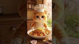 Soy Sauce Whiskers: Chef Cat’s Cozy Chicken & Potato Feast #cat #shortsfeed #catshorts
