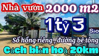 Nhà đất đồng nai,nợ dí rao bán gấp căn nhà vườn đang ở 2058m2 đường bê tông khu dân cư vĩnh tân .