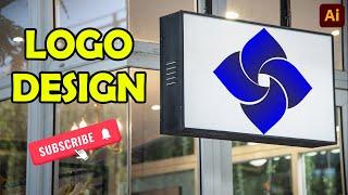 Design a Beautiful Blue Floral Logo in Minutes! in Adobe Illustrator| Gradient| Easy #illustrator