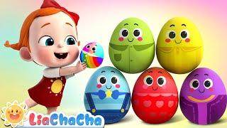 Humpty Dumpty | Colorful Surprise Eggs | Kids Songs & Nursery Rhymes | LiaChaCha